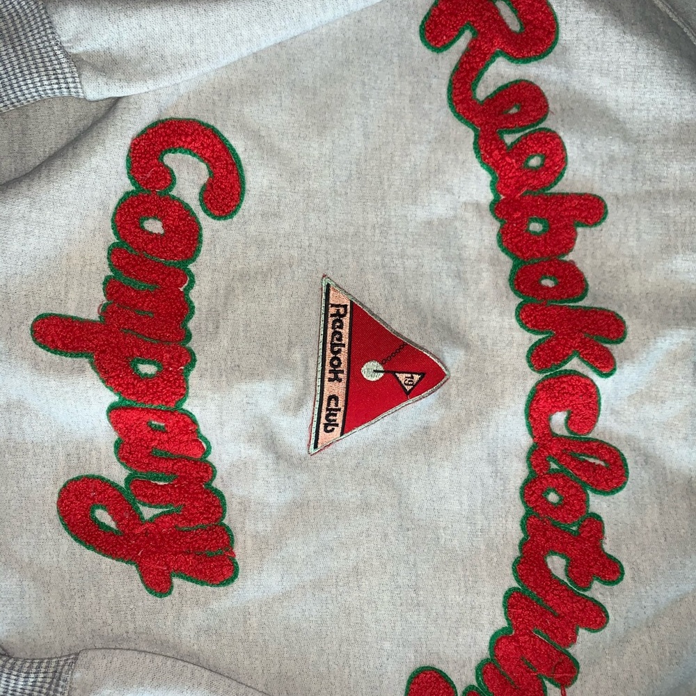 Reebok Vintage Chenille Letters Sweatshirt Sz S - Picture 3 of 8